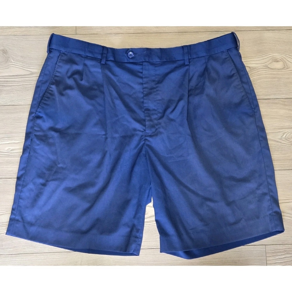 Bocaccio Golf Shorts Mens 40 Blue Pleated Front Dress Casual Chino 9" Inseam